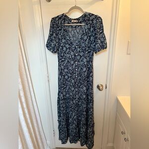 Faherty Blue Floral Maxi Dress